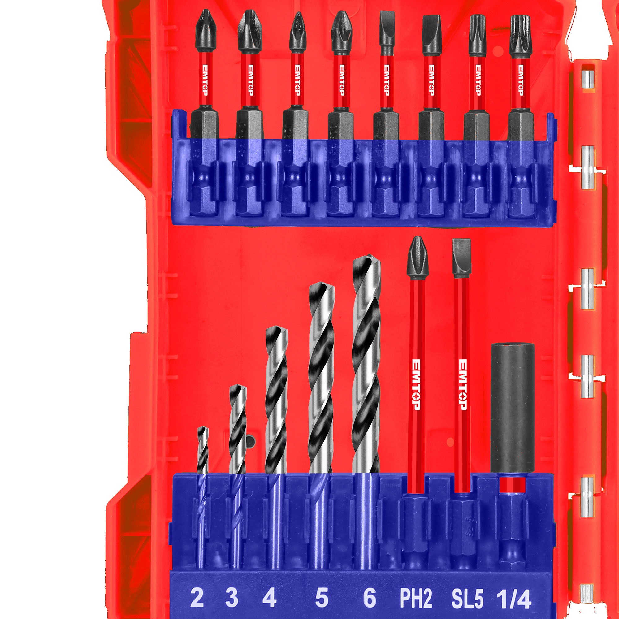 Jeu d'embouts de tournevis à percussion 45 pièces ESBT04501 EMTOP