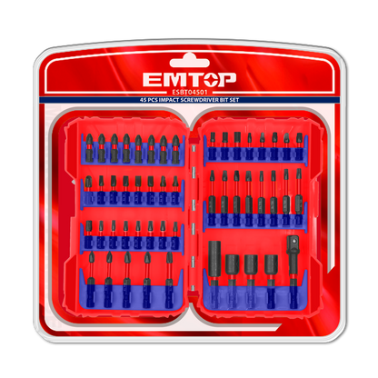 Jeu de 50 embouts de tournevis à percussion ESBT05001 EMTOP
