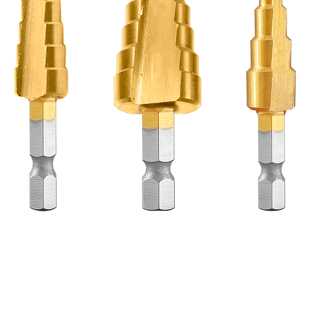 Jeu de 3 forets étagés 4-12/20/32mm HSS en acier inoxydable EMTOP