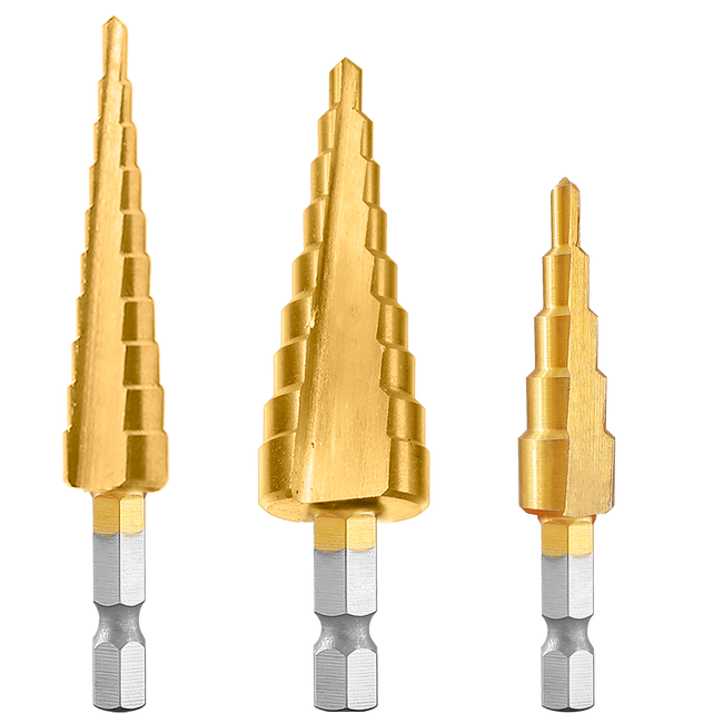 Jeu de 3 forets étagés 4-12/20/32mm HSS en acier inoxydable EMTOP Main Image