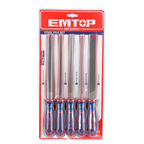 Lot de 5 limes multi-formes en acier 200mm EMTOP