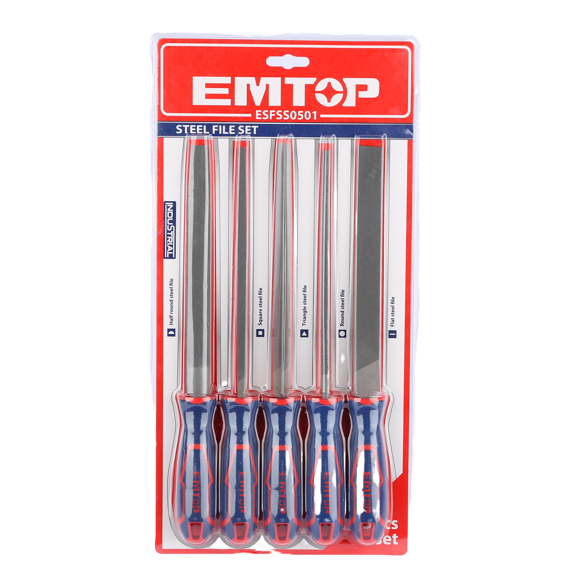 Lot de 5 limes multi-formes en acier 200mm EMTOP