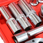 Coffret de douilles 1/2″ 21 pièces en acier Cr-V avec cliquet et accessoires – EMTOP
