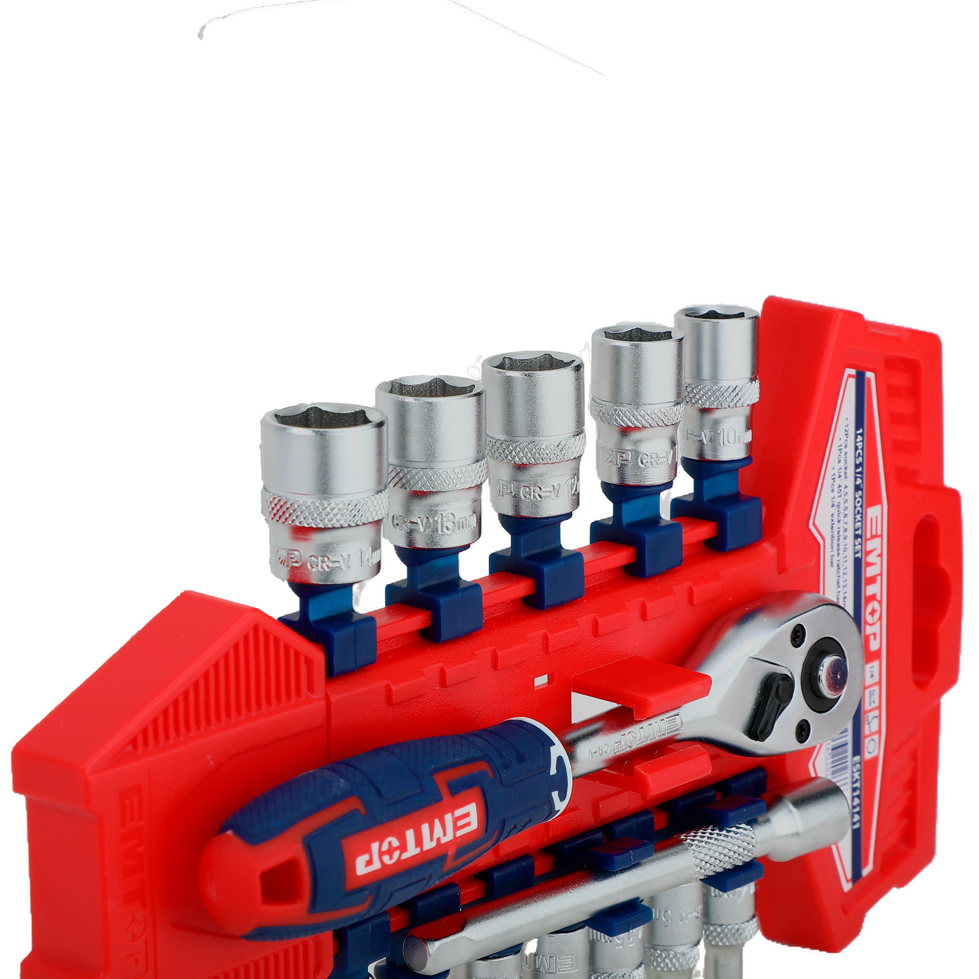 1/4" Jeu de clés à douille 14 pièces EMTOP