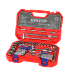 1/4" et 1/2" Coffret cliquet et douilles 51 pièces EMTOP