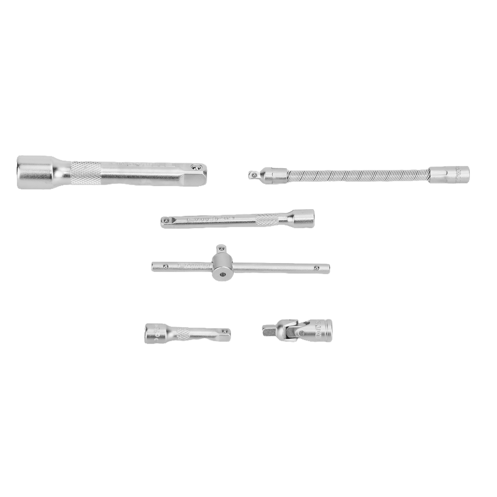 Coffret 50 pièces cliquet et douilles de 1/4" avec jeu de douilles métriques et rallonges flexibles avec clé à cliquet réversible pour mécanique & réparations EMTOP