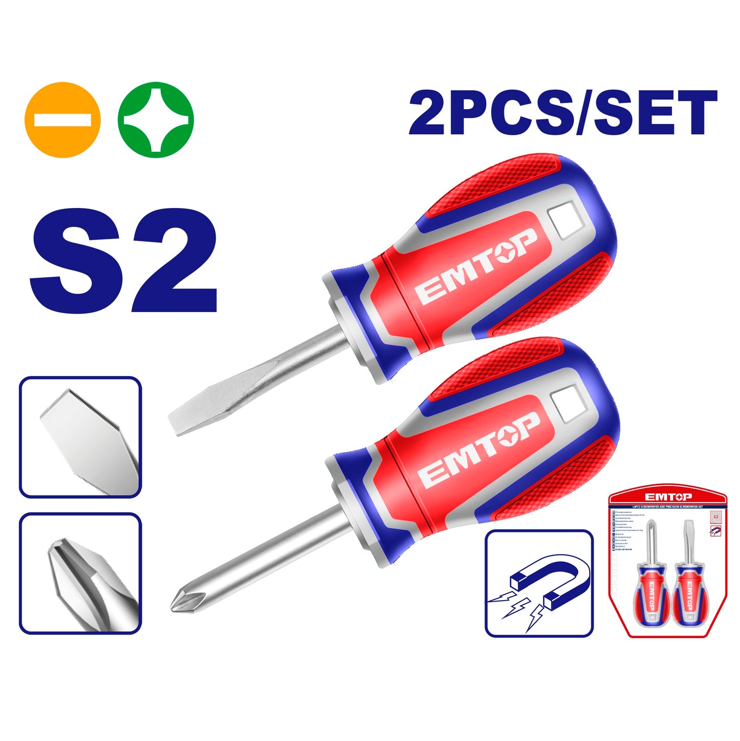 Jeu de 2 tournevis ESST2221 EMTOP