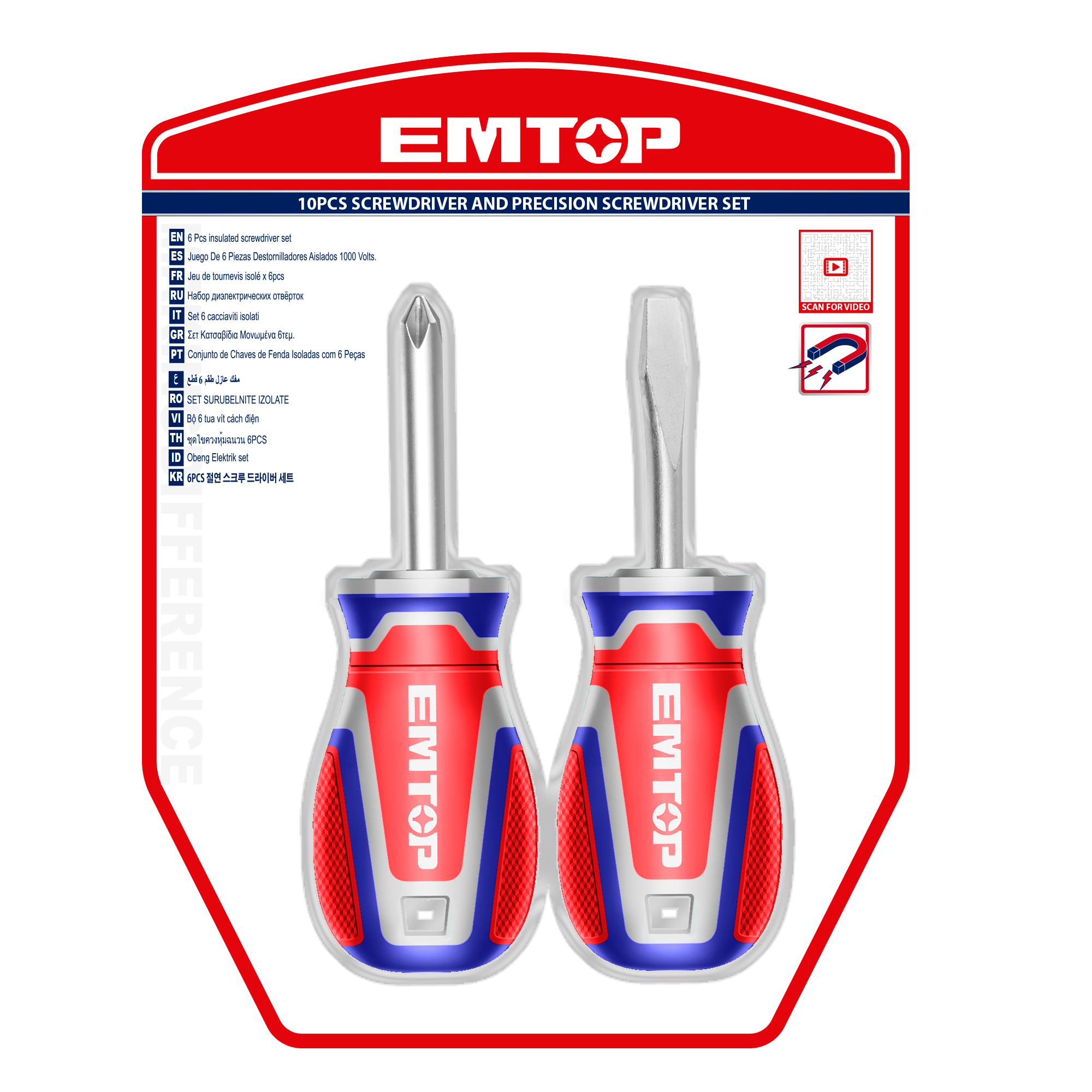Jeu de 2 tournevis courts EMTOP