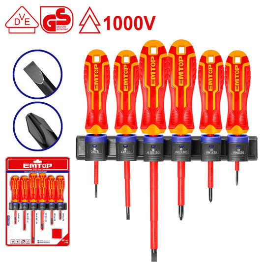 Jeu de 6 tournevis isolés ESSTJS061 EMTOP