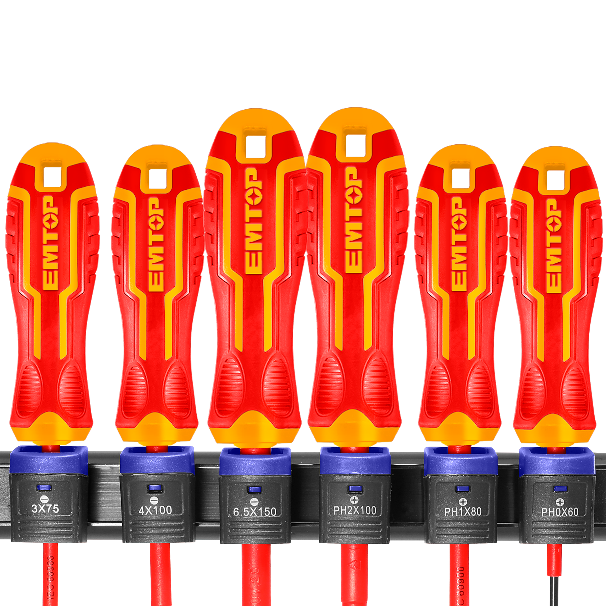 Jeu de 6 tournevis isolés 1000V EMTOP