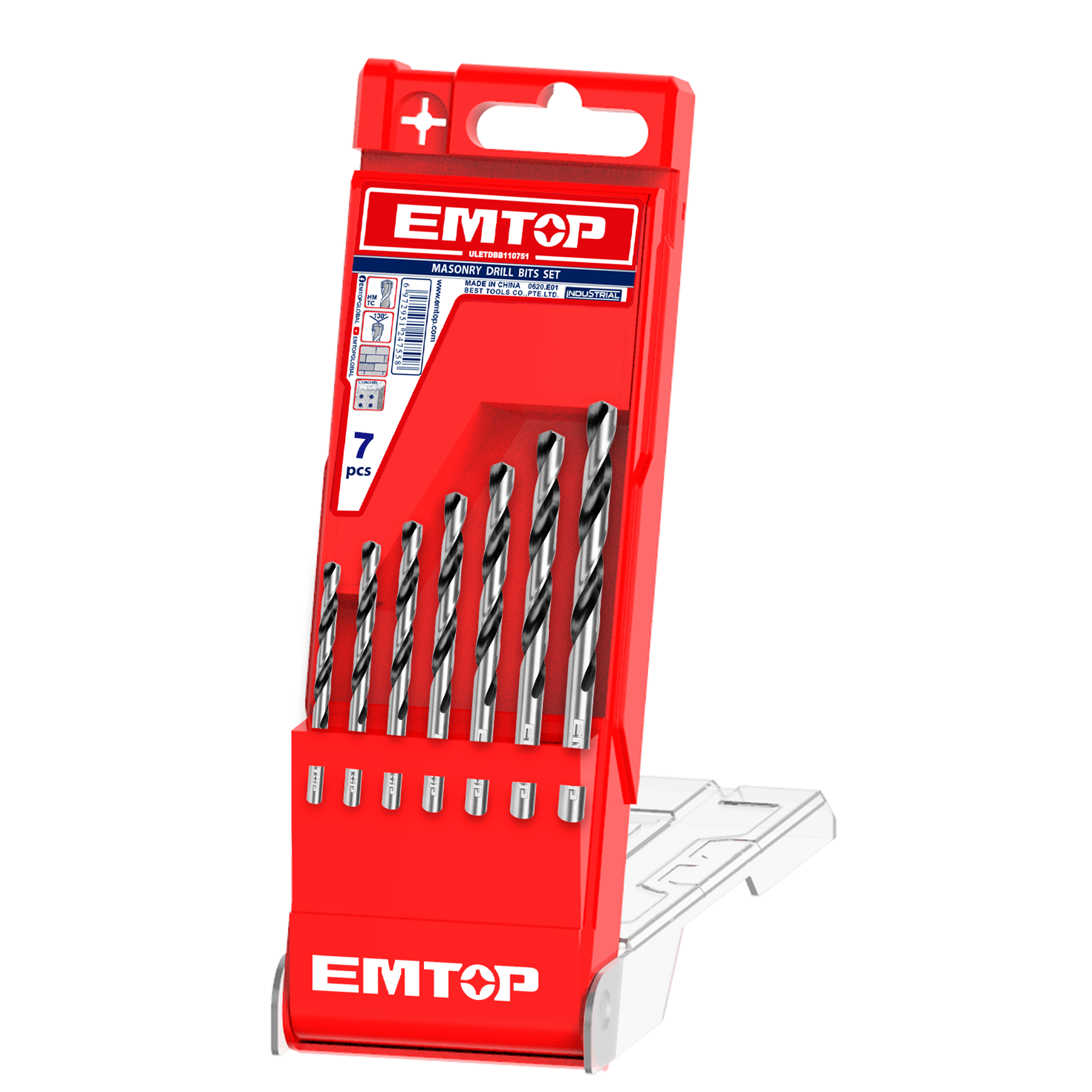 7 Pcs HSS ensemble de forets à métaux ETDBB11075 EMTOP