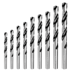 9 pièces forets hélicoïdaux à tige droite en acier HSS EMTOP