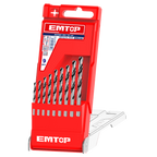 9 pièces forets hélicoïdaux à tige droite en acier HSS EMTOP