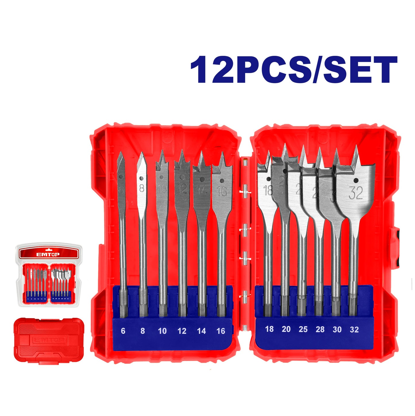 Ensemble de 12 forets à bois plats EWFD41302 EMTOP