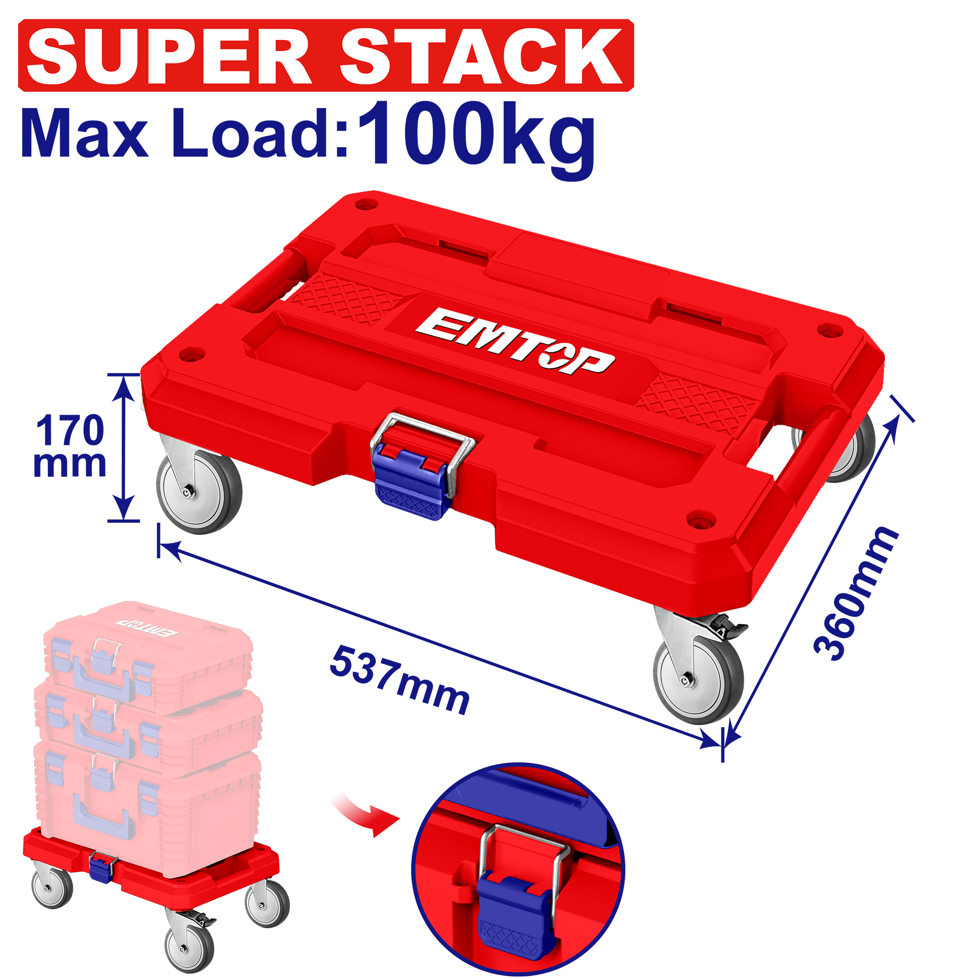 Plateau roulant modulaire EMTOP SUPER STACK
