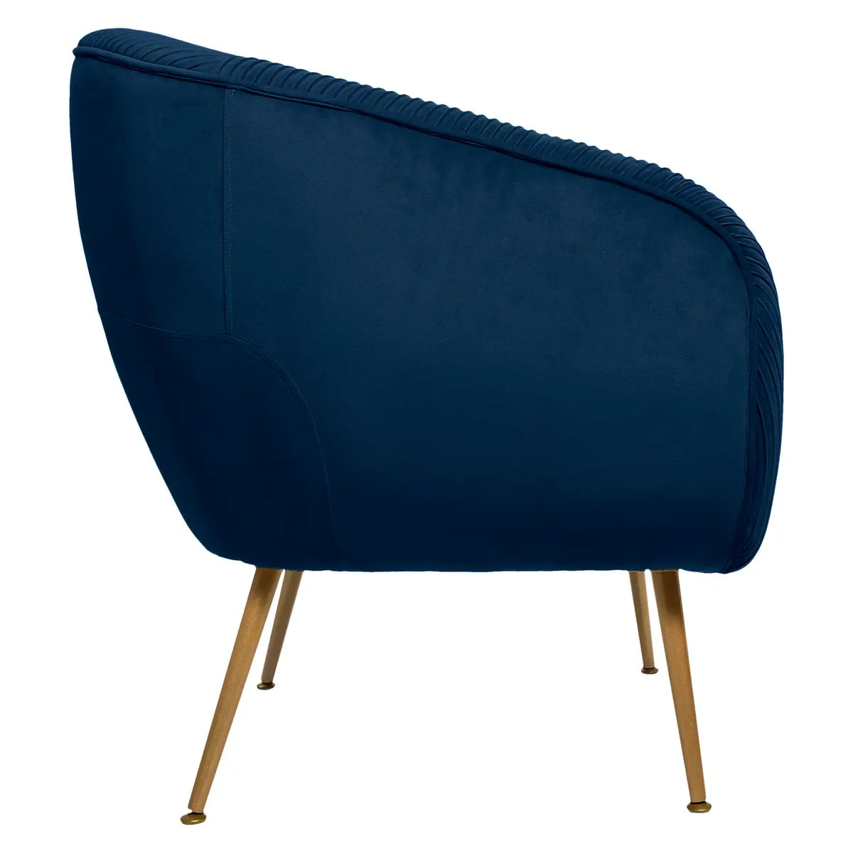 Fauteuil Velours SOLARO CHIC BLEU-L74xP70xH78cm