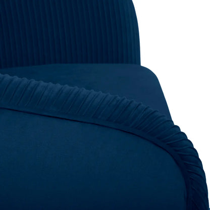 Fauteuil Velours SOLARO CHIC BLEU-L74xP70xH78cm