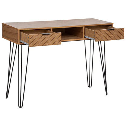 Meuble Console 2 Tiroirs En Bois Et Métal - L110 x P40 x H80,5CM - NAOMI