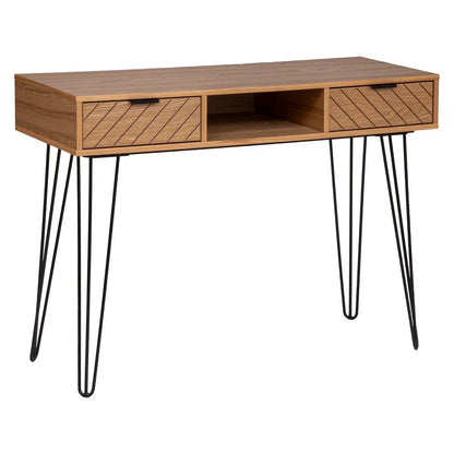 Meuble Console 2 Tiroirs En Bois Et Métal - L110 x P40 x H80,5CM - NAOMI