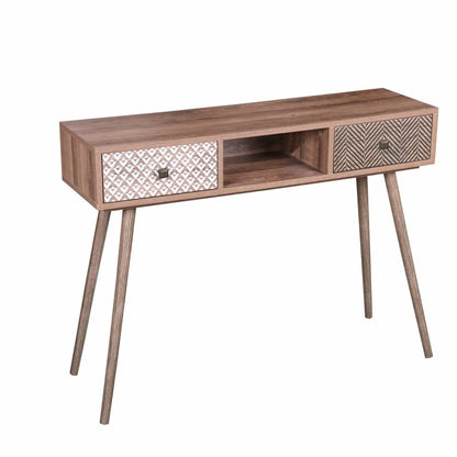 Console baobab en mdf 2 tiroirs et 1 niche ouverte L.100 cm x H.75 cm