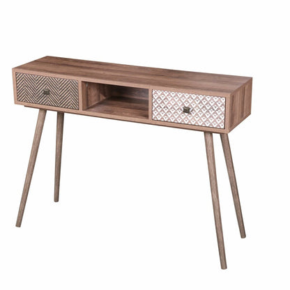 Console baobab en mdf 2 tiroirs et 1 niche ouverte L.100 cm x H.75 cm