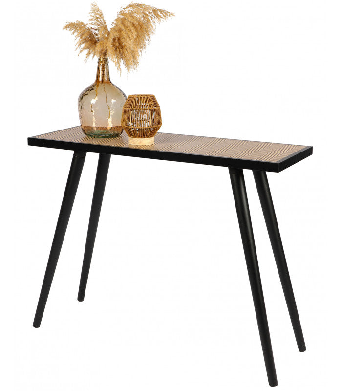 CONSOLE DECORE AVEC RANGEMENT 2 TIROIRS 100X29XH75CM