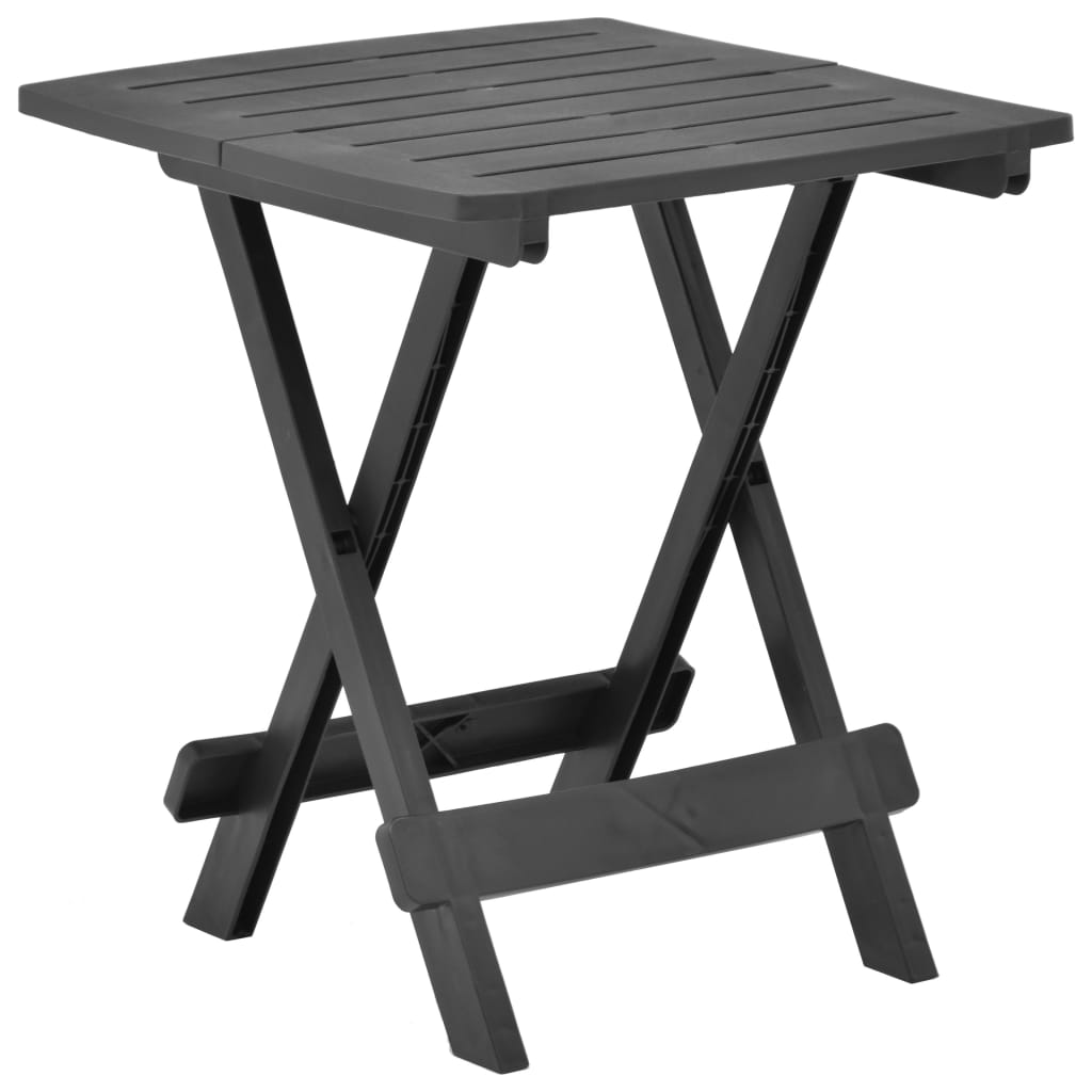 TABLE DE BALCON TABLE DE PICNIC TABLE D'EXTERIEUR TABLE DE JARDIN TABLE PLIANTE ADIGE GRIS ANTHRACITE 44X44XH50CM