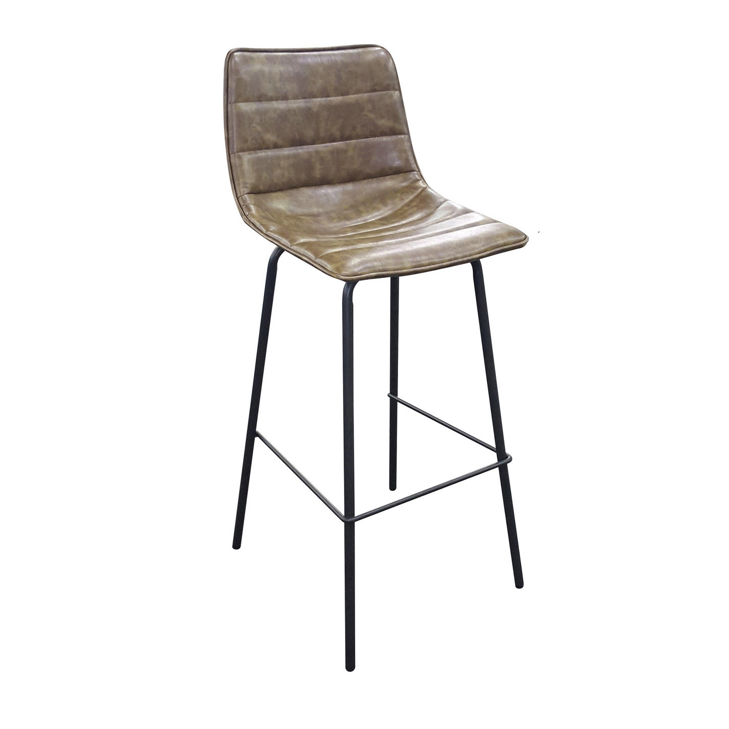 Lot de 2 "BROOKLYN" TABOURET DE BAR EFFET CUIR TILLEUL 44X47XH66/95CM