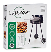 Chariots barbecue a charbon avec anse et roues 42.5x41.5x71cm - Noir