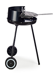 Chariots barbecue a charbon avec anse et roues 42.5x41.5x71cm - Noir