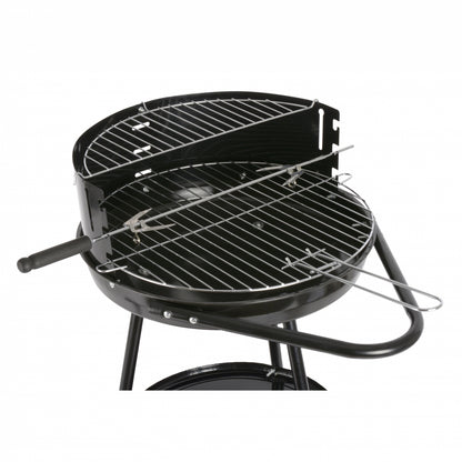 Chariots barbecue a charbon avec anse et roues 42.5x41.5x71cm - Noir