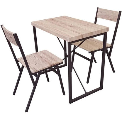 Ensemble de table avec 2 chaises en bois avec struture en métal noir table 80L x 50l x 75H cm  / chaise 42 x 39 x 85cm