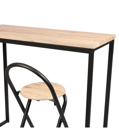 ENSEMBLE TABLE A MANGER TABLE HAUTE TABLE BAR TABLE MURALE 100X40XH90CM AVEC 2 TABOURETS 36X46XH82CM